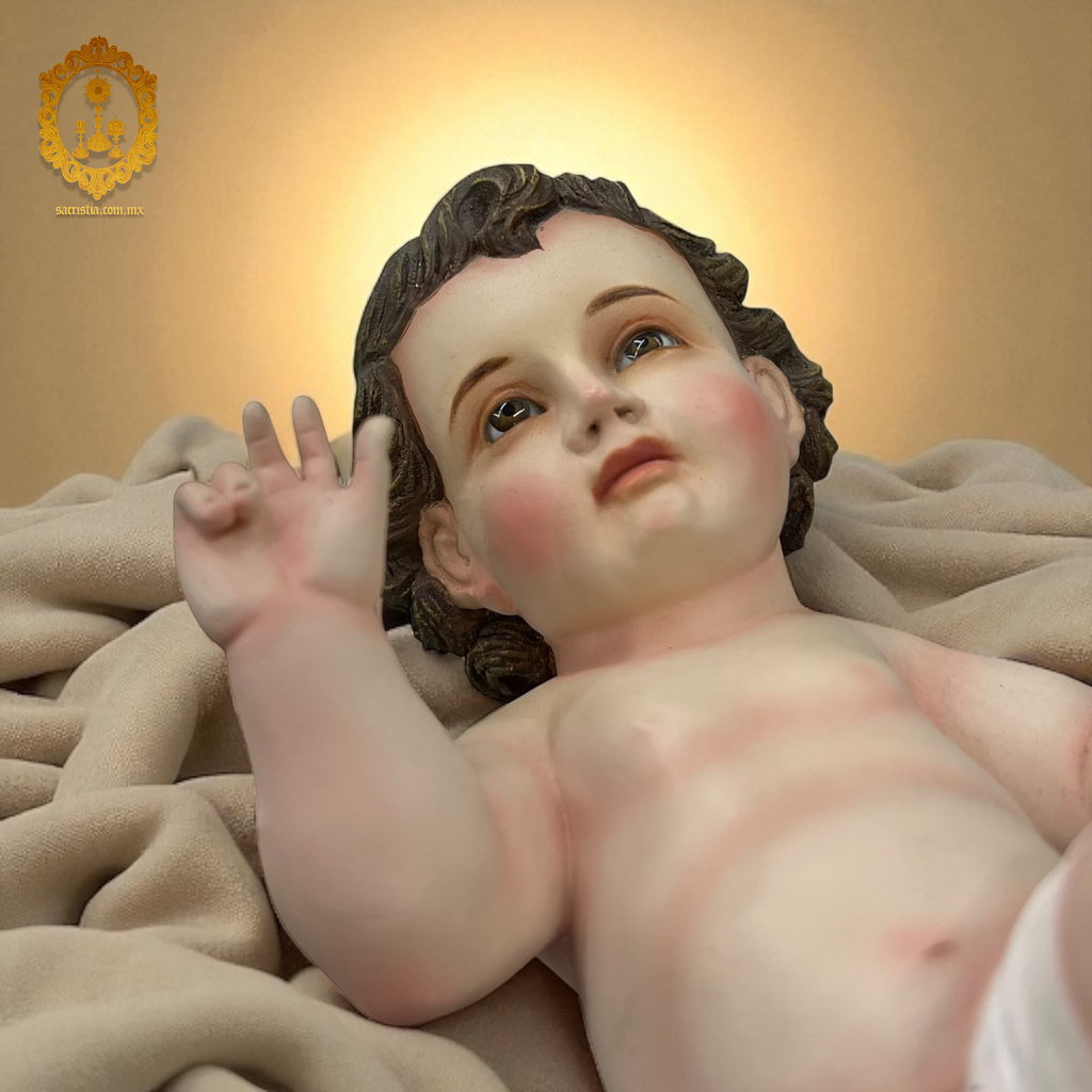 Niño Dios Talla En Madera De Cedro Rojo 22cm