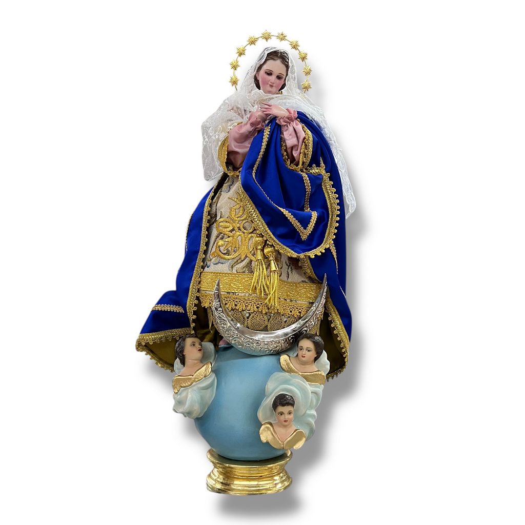 Inmaculada Concepcion De Maria O Purisima Terminado Bruñido y Articulada 60cm
