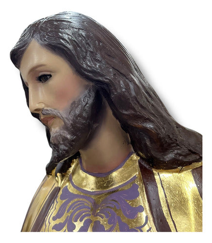 San José Con Niño Jesús Decorados En Hoja De Oro 85cm