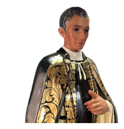 San Martín De Porres 85cm Imagen Decorada En Hoja De Oro