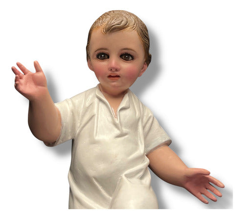 Niño Dios O Niño Jesús En Pasta Fina En Acabado Bruñido 30cm