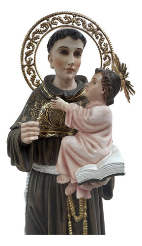 San Antonio De Padua Talla En Madera Con Accesorios 44cm