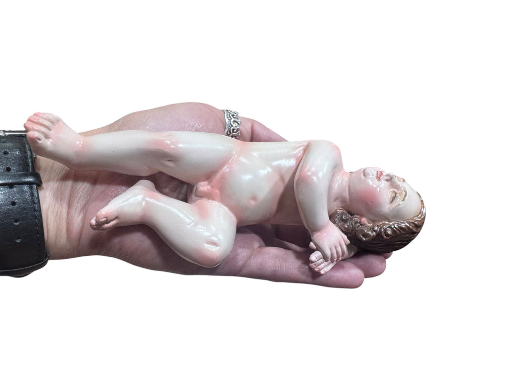 Niño Dios Dormido Talla En Madera 18.5cm