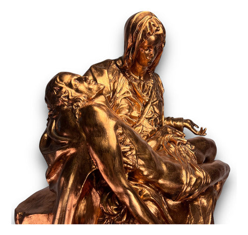 Virgen De La Piedad En Hoja De Bronce 65cm
