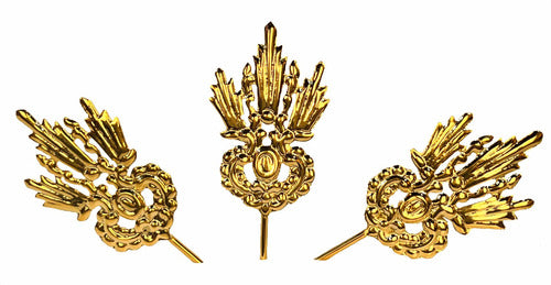 Juego De 3 Potencias Baño De Oro 11cm