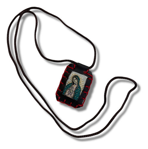 Escapulario Sagrado Corazon  Con Virgen De Guadalupe Bordado