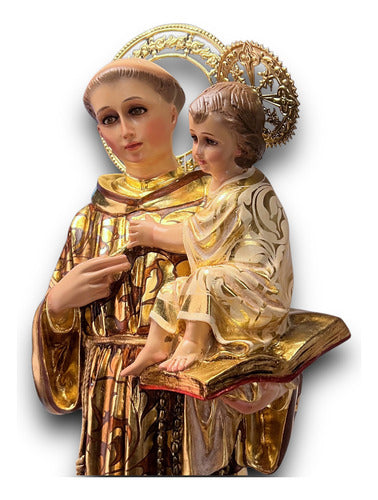 Escultura De San Antonio De Padua Estofado 95cm