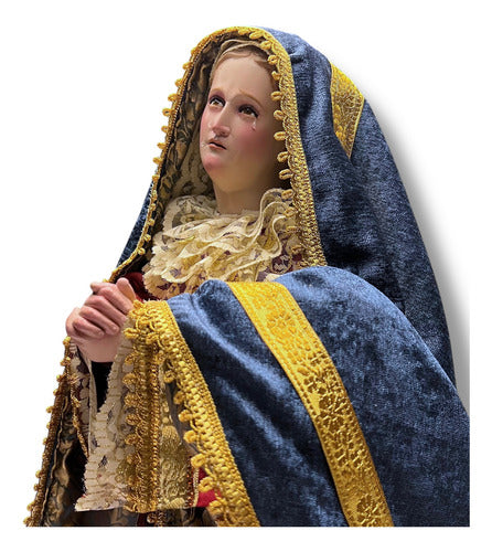 Dolorosa O Virgen De Los Dolores Para Vestir Y Bruñida 60cm