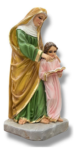 Escultura De Santa Ana Con María Niña 19cm