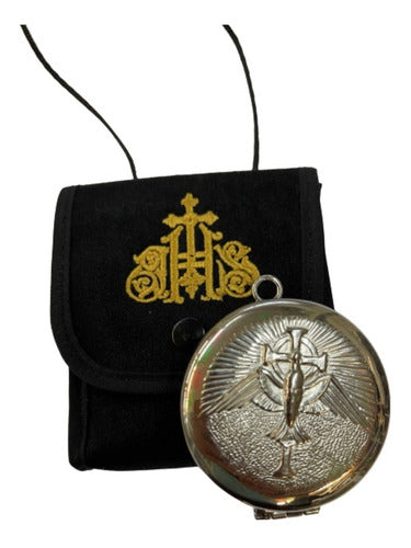 Set Porta Relicario Y Píxide Niquelado Ministros Eucaristía