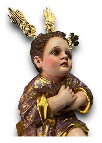 Niño Jesús Pasionista Nazareno Talla En Madera Estofado 25cm