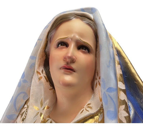Virgen Dolorosa Estofada Hoja De Oro 118cm