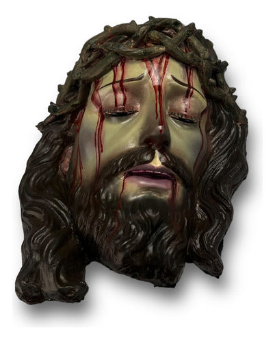 Divino Rostro De Cristo Pintado Al Óleo 34cm