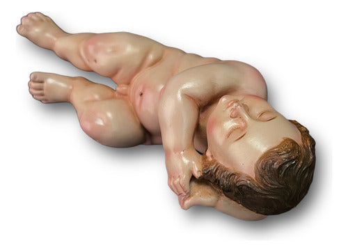 Niño Dios Dormido Talla En Madera 18.5cm
