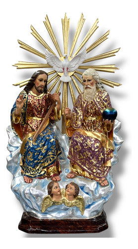 Divina Providencia Policromía En Óleo Y Estofada 90cm