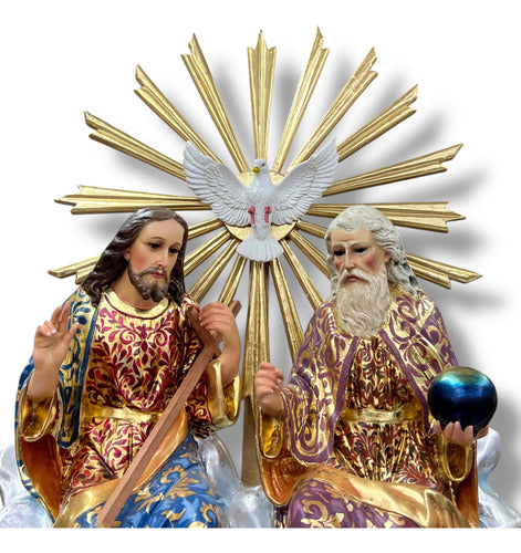 Divina Providencia Policromía En Óleo Y Estofada 90cm