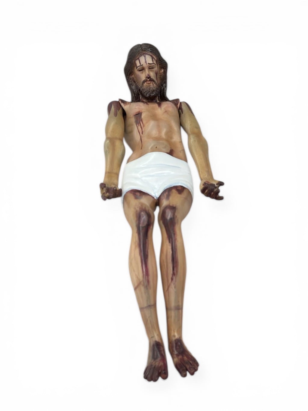Cristo Santo Entierro O Cristo Yacente policromía al óleo 48cm