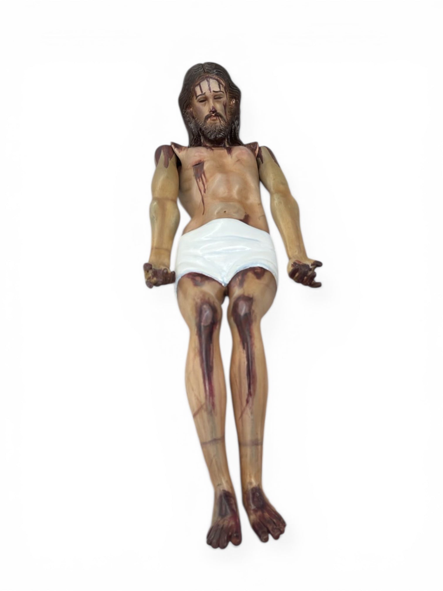 Cristo Santo Entierro O Cristo Yacente policromía al óleo 48cm
