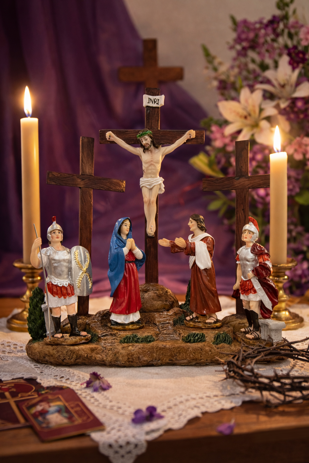 Set Figuras de Calvario miniatura 11cm  25cm altura total