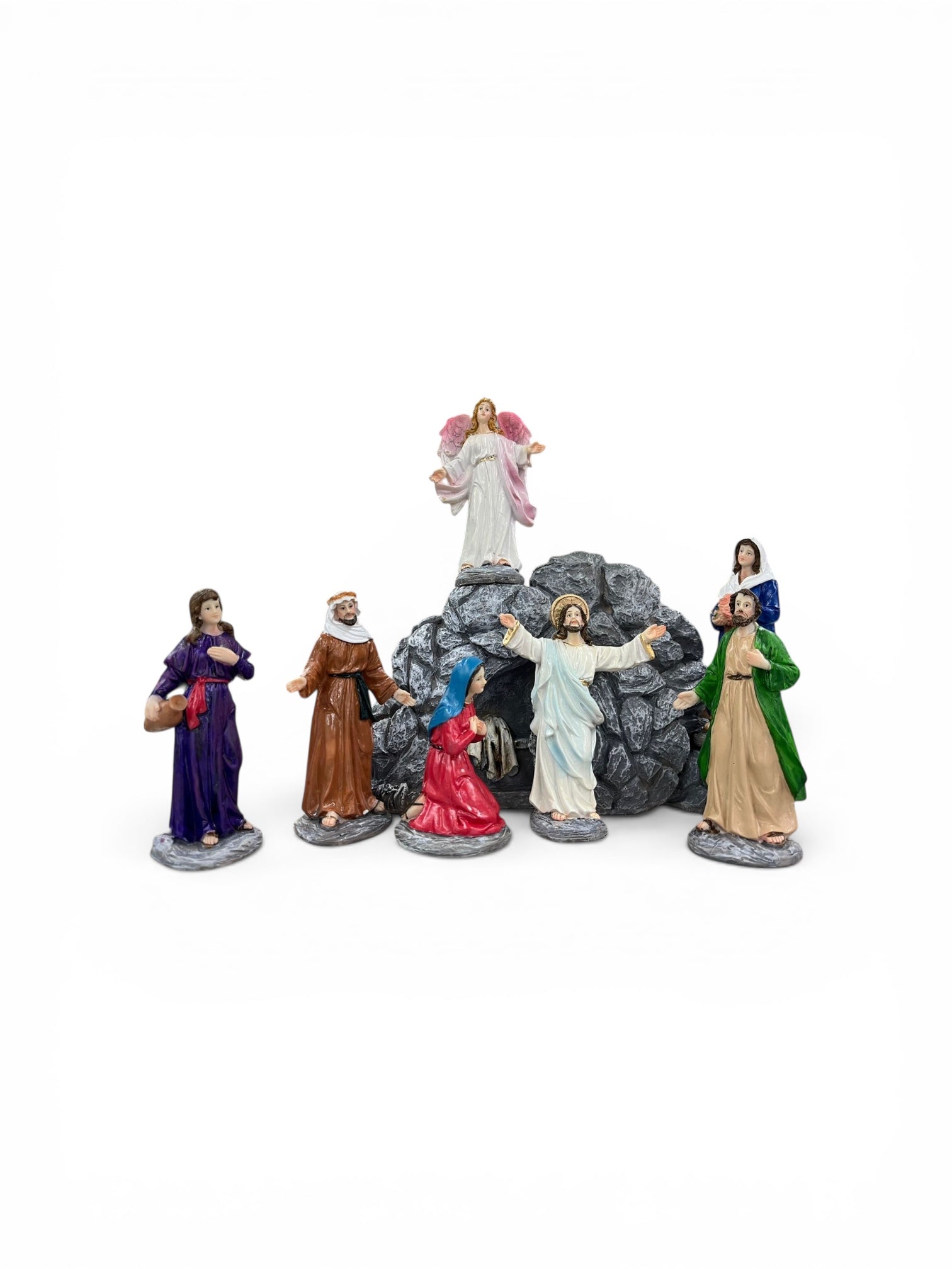 Set Figuras Resurrección de Cristo 13cm  26cm altura total