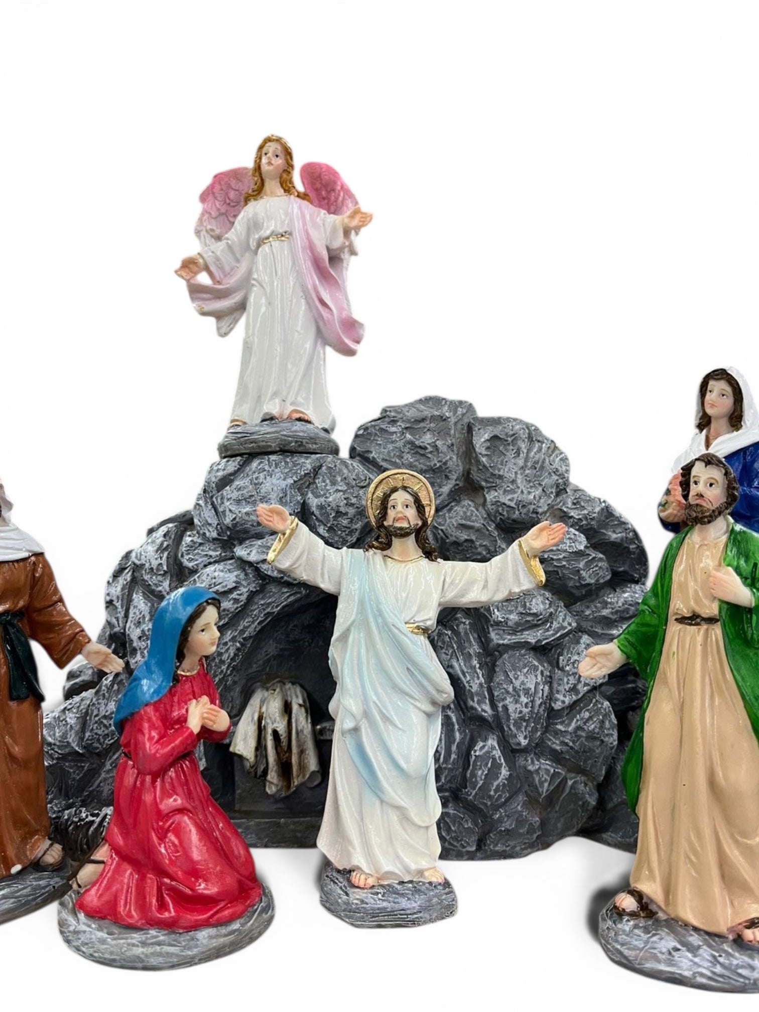 Set Figuras Resurrección de Cristo 13cm  26cm altura total