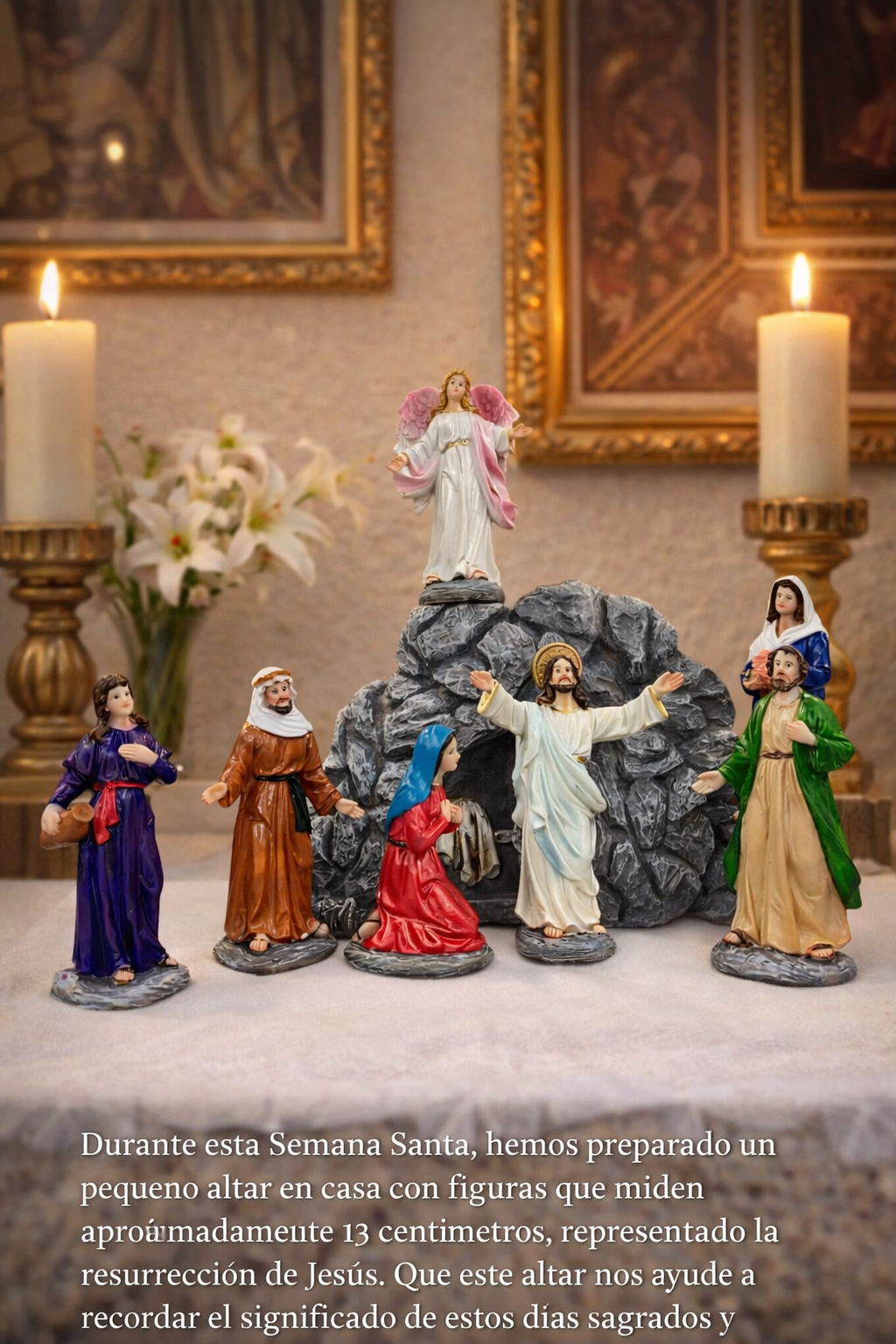 Set Figuras Resurrección de Cristo 13cm  26cm altura total