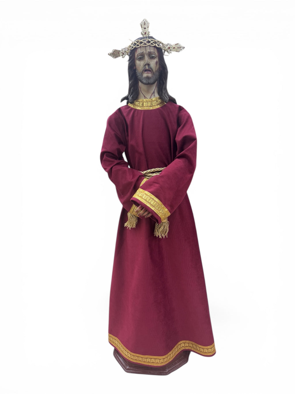 Jesús Nazareno Divino Preso 140cm Imagen Para Vestir Al Óleo bruñido