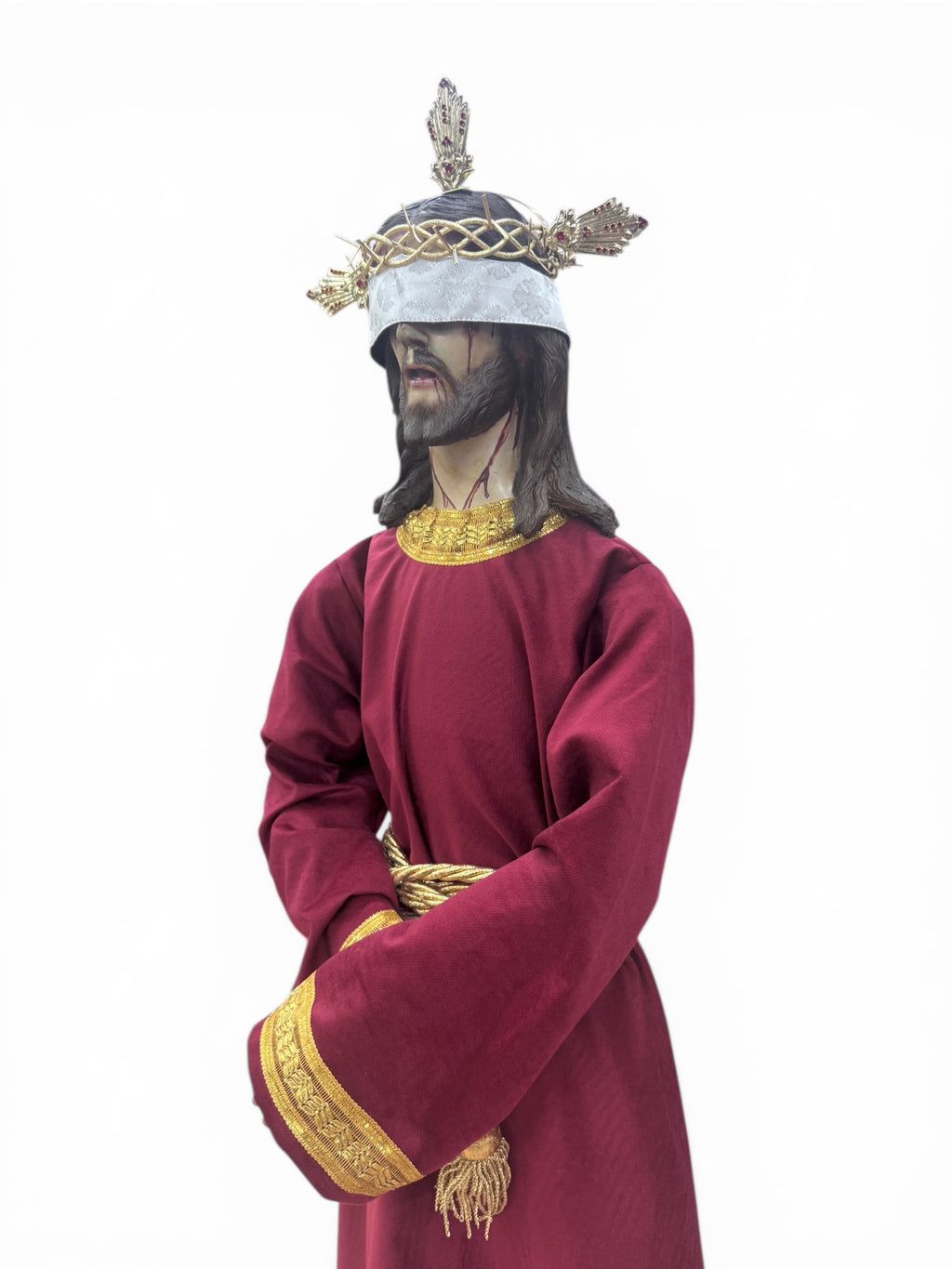 Jesús Nazareno Divino Preso 140cm Imagen Para Vestir Al Óleo bruñido