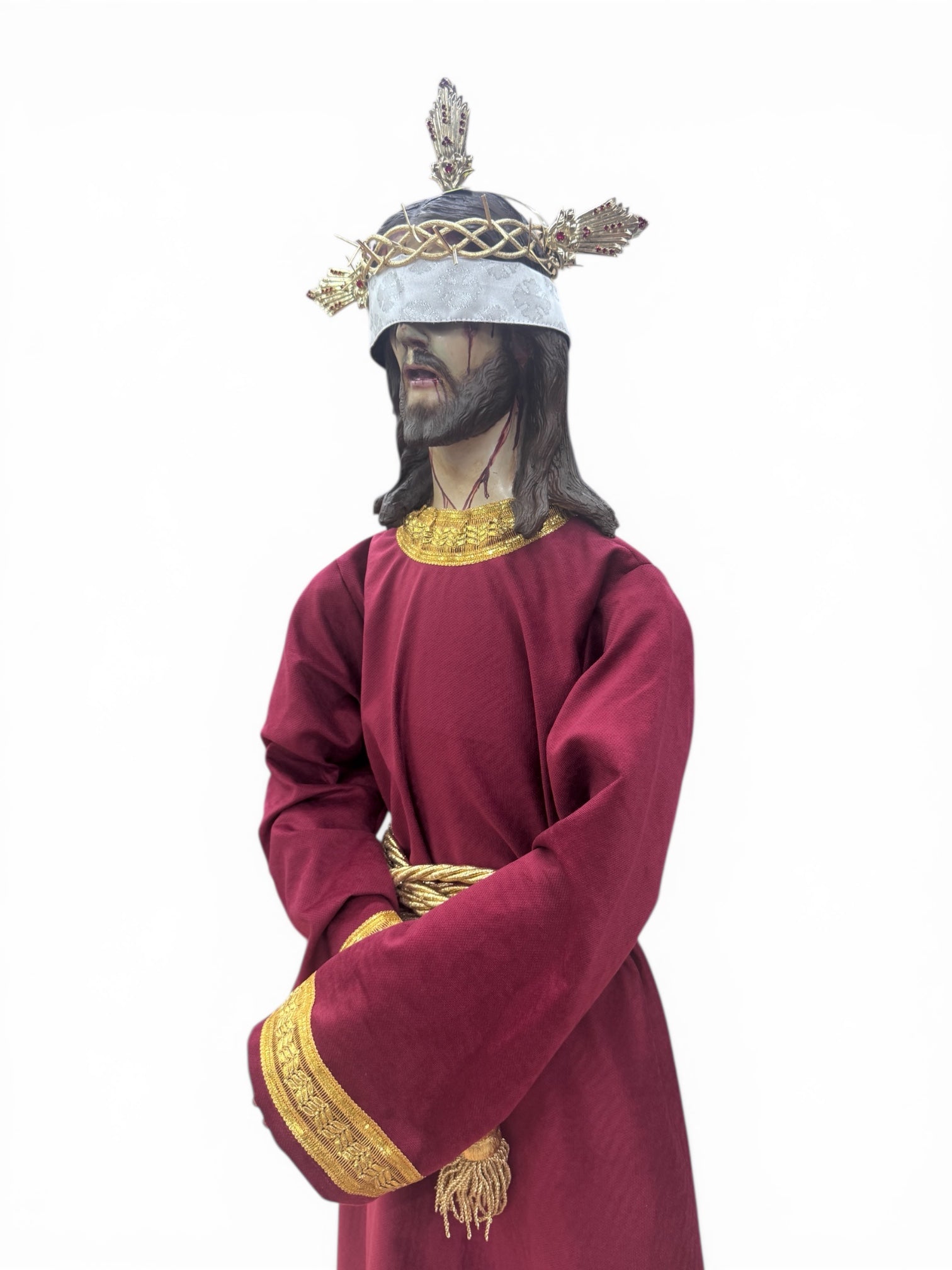 Jesús Nazareno Divino Preso 140cm Imagen Para Vestir Al Óleo bruñido