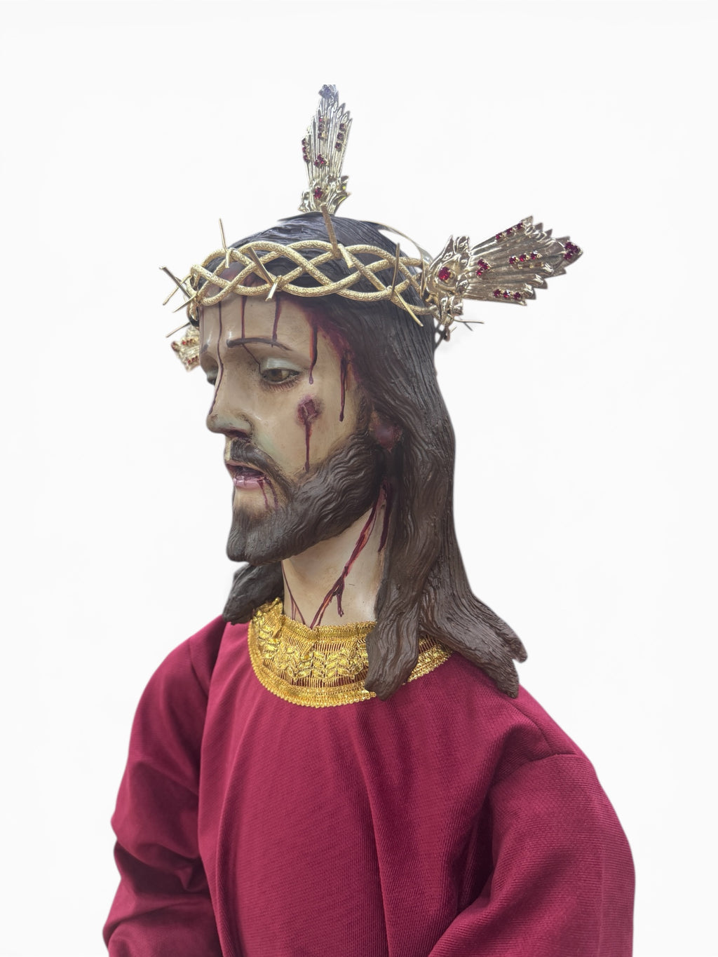 Jesús Nazareno Divino Preso 140cm Imagen Para Vestir Al Óleo bruñido