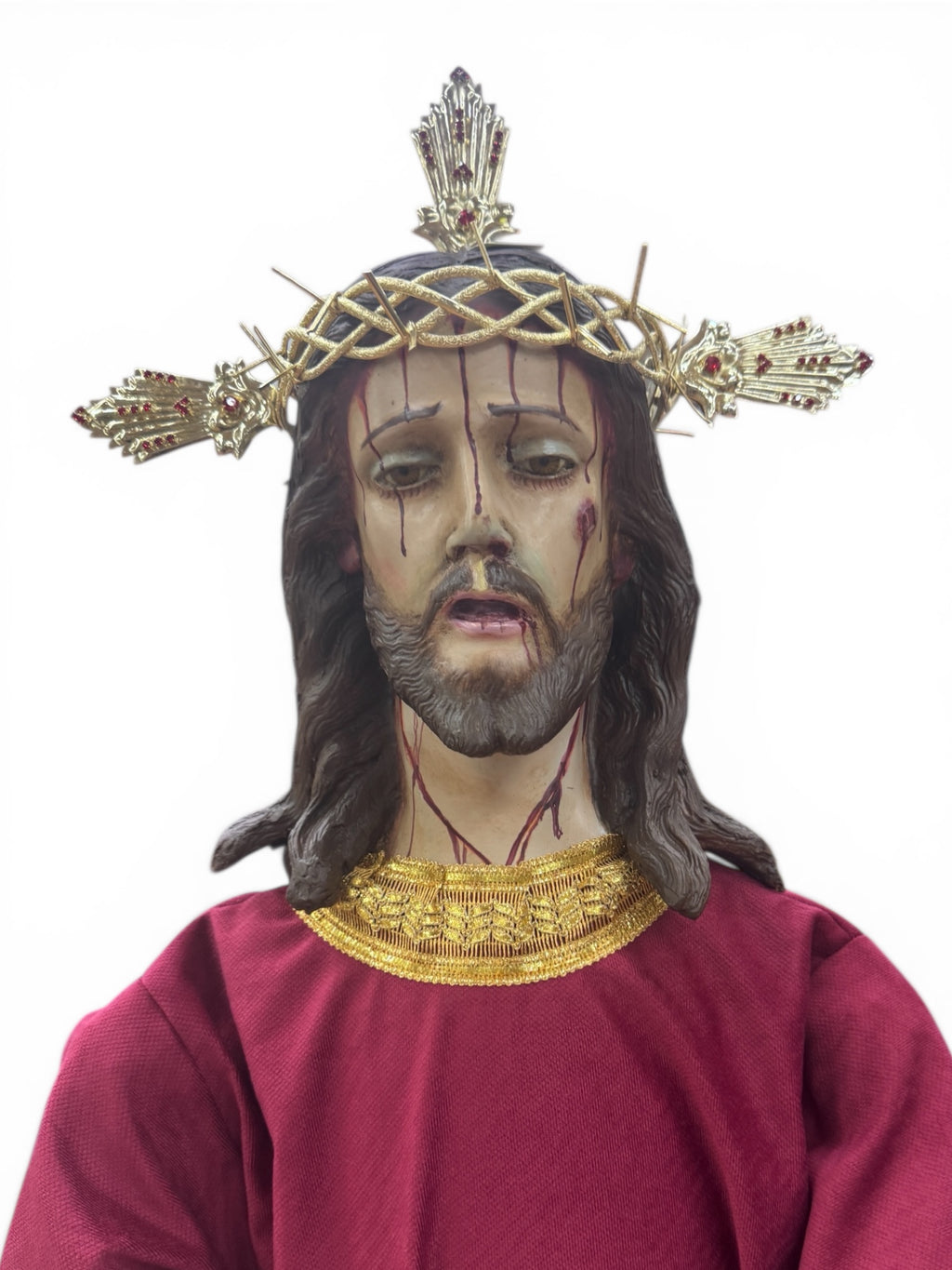Jesús Nazareno Divino Preso 140cm Imagen Para Vestir Al Óleo bruñido
