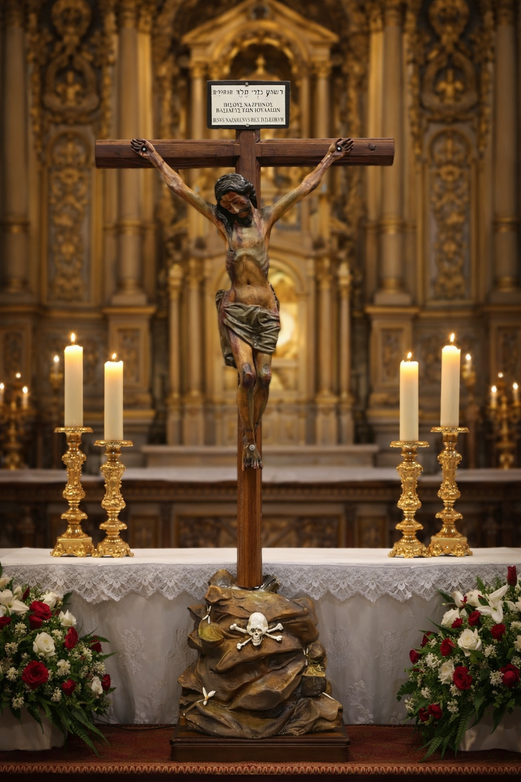 Cristo Crucificado De Base Desmontable 76cm