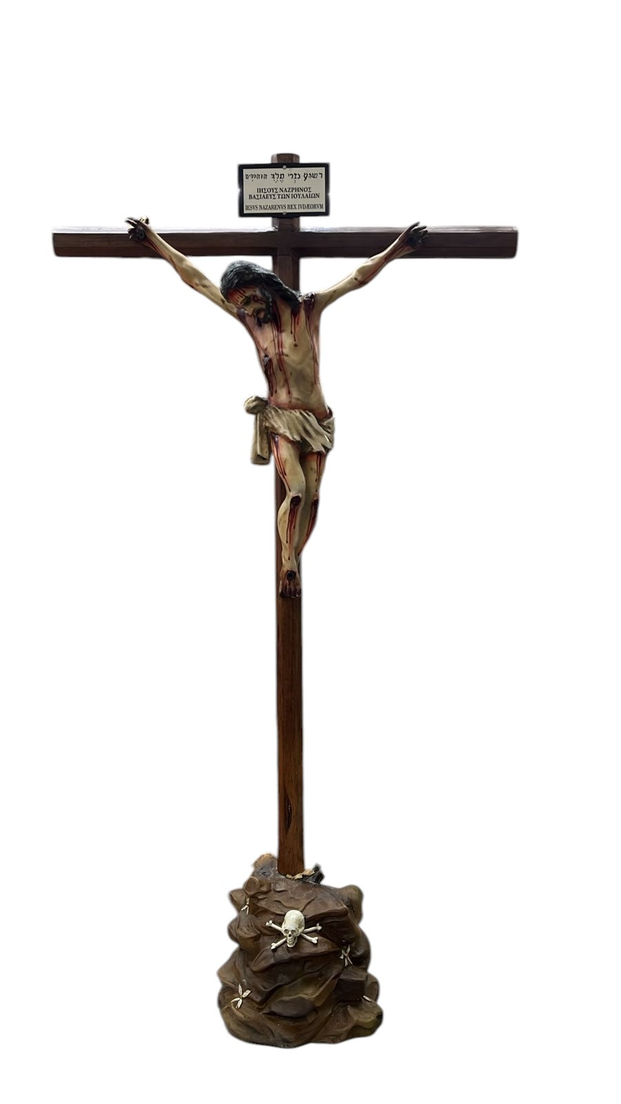 Cristo de base 94cm policromía al óleo