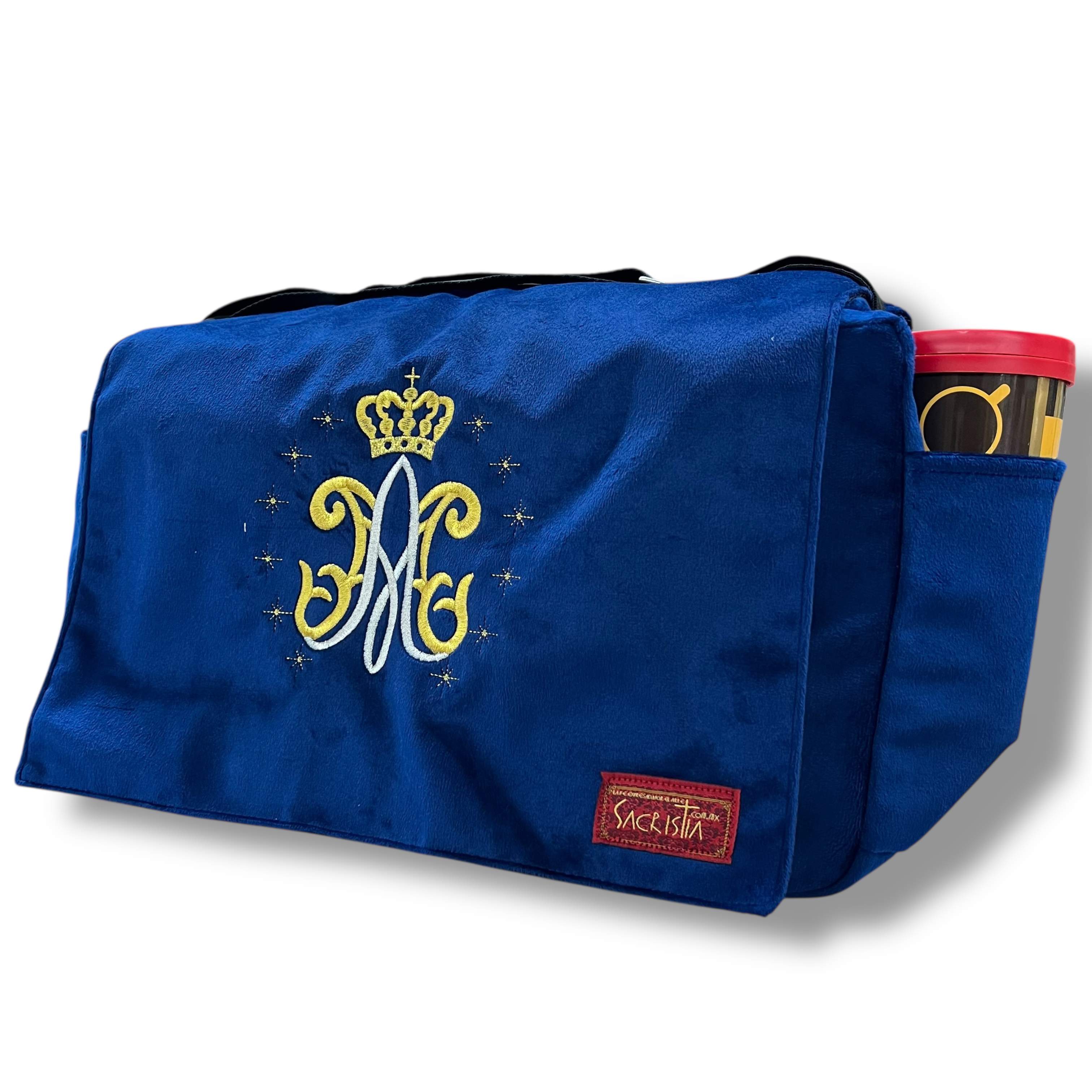 Sacri Mochila Mensajero Bordada Anagrama de Maria o Símbolo Mariano