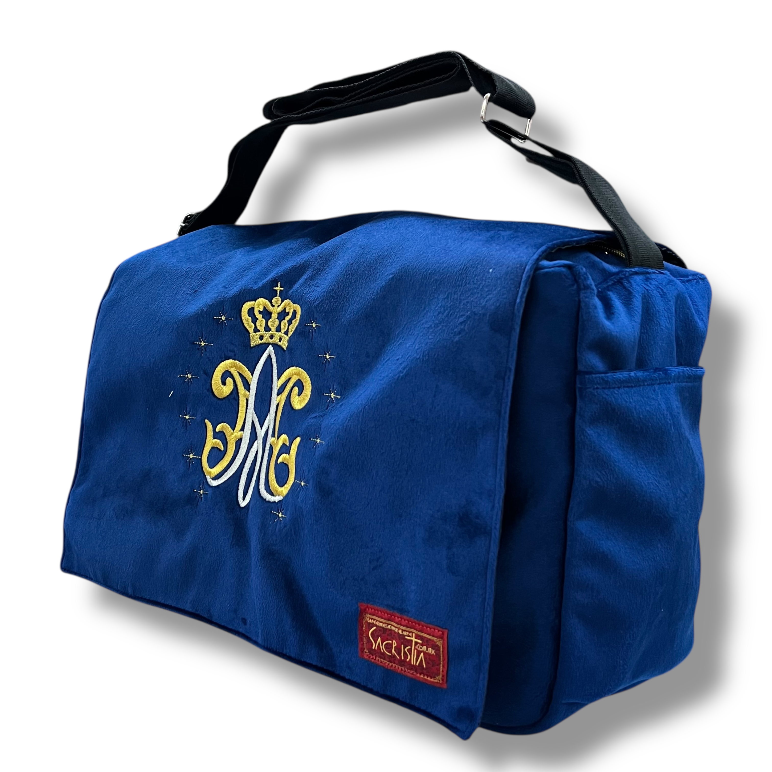 Sacri Mochila Mensajero Bordada Anagrama de Maria o Símbolo Mariano