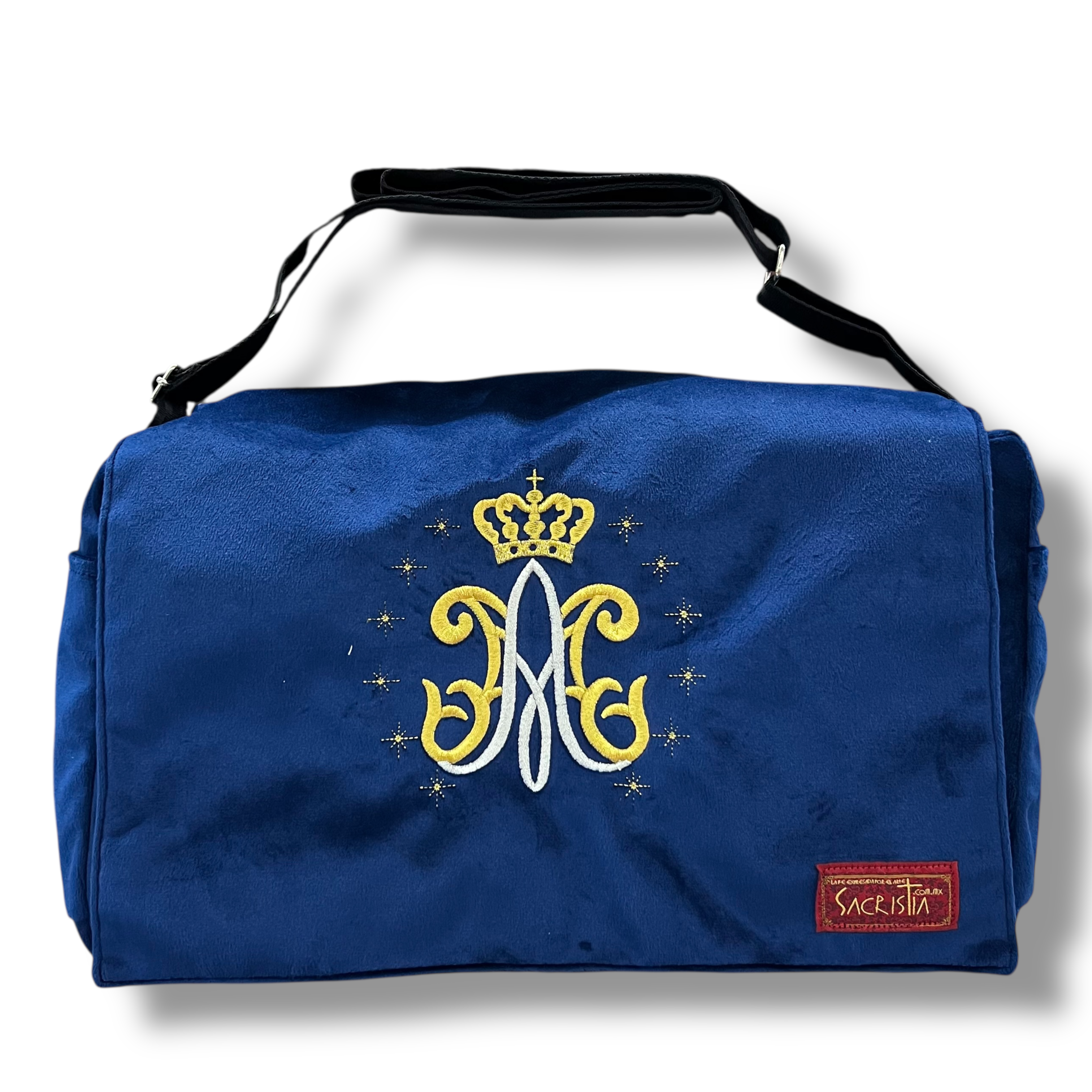 Sacri Mochila Mensajero Bordada Anagrama de Maria o Símbolo Mariano