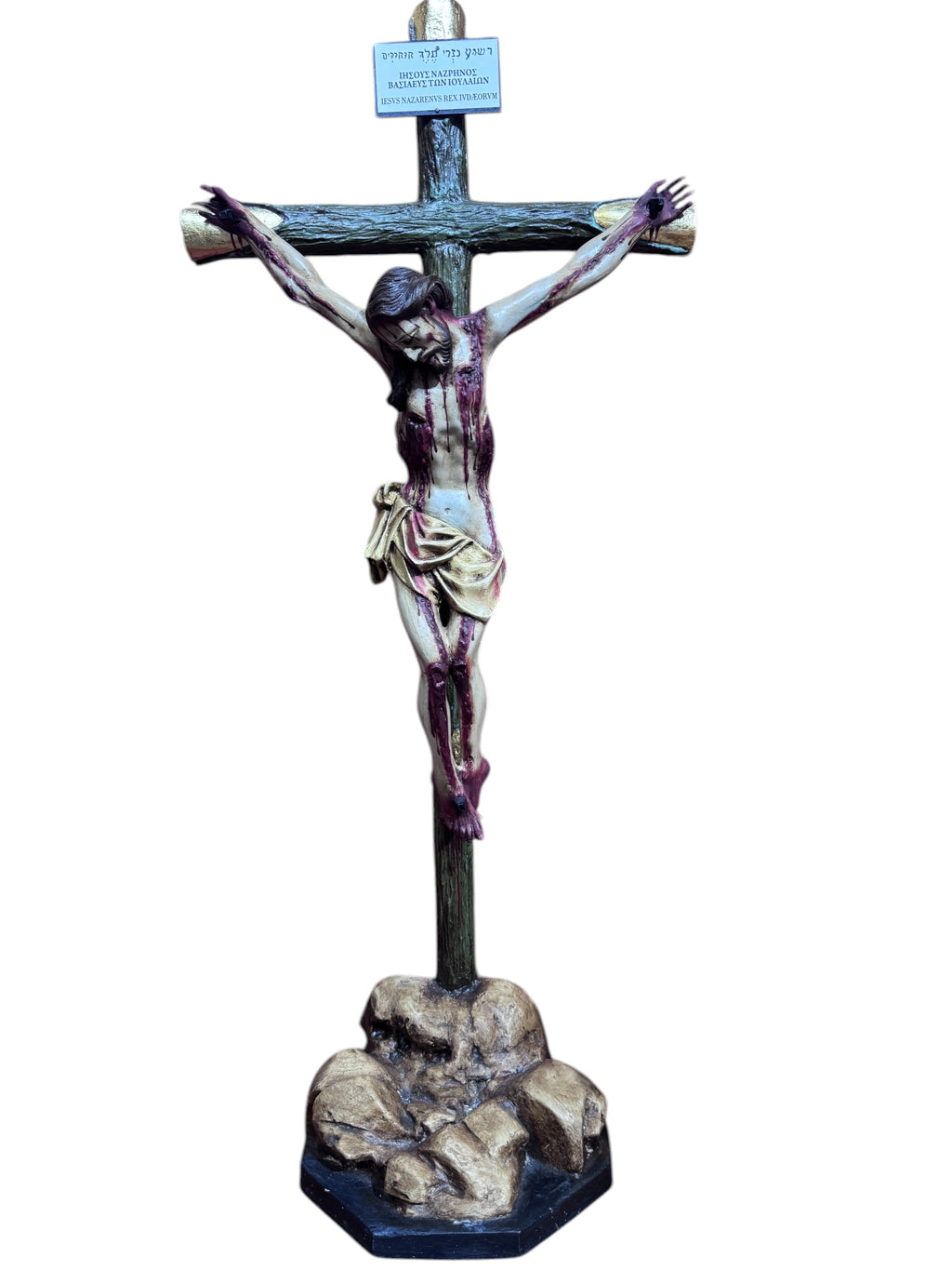 Cristo Muerto Con Cruz  Con Base 85cm