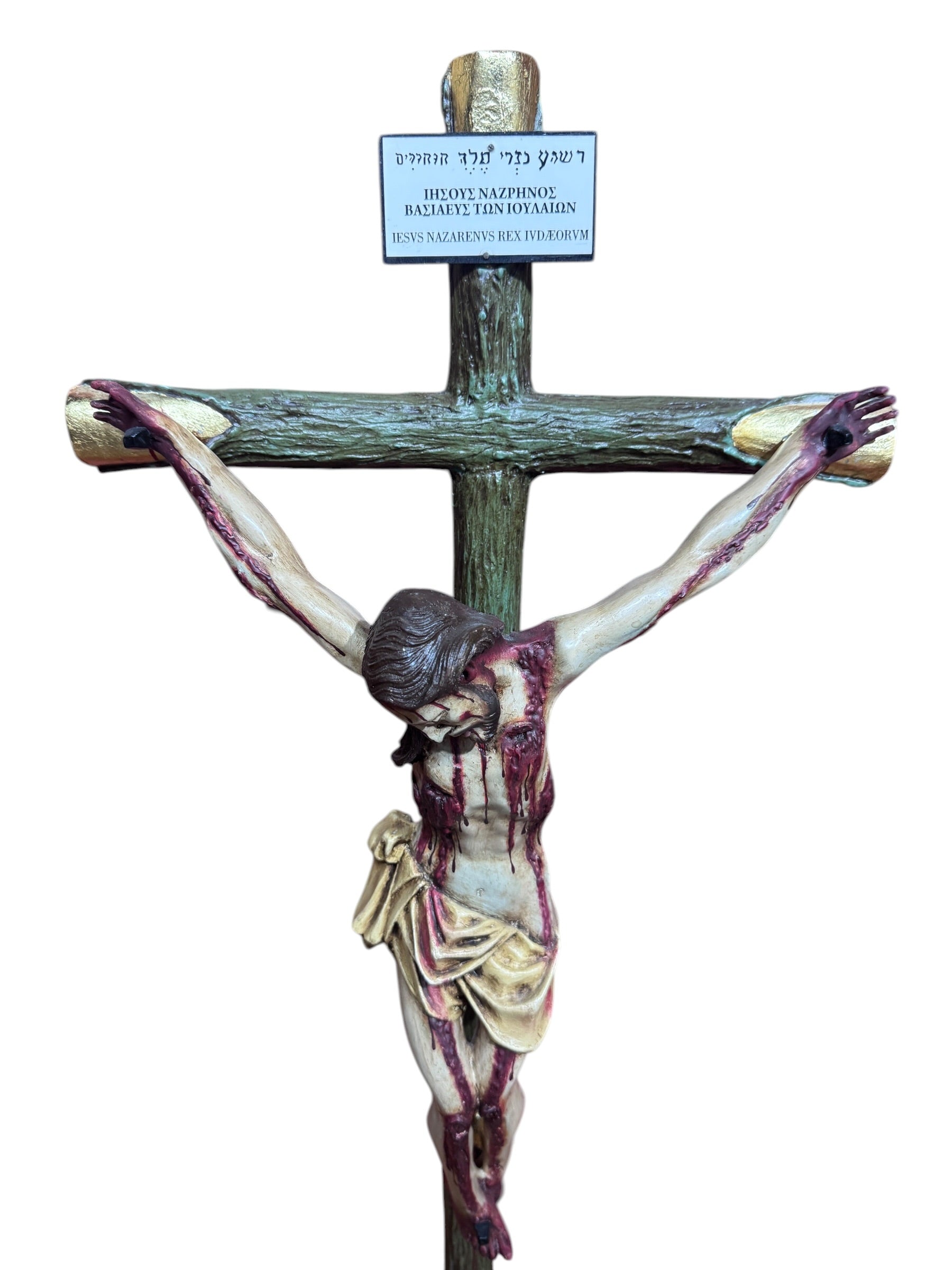Cristo Muerto Con Cruz  Con Base 85cm
