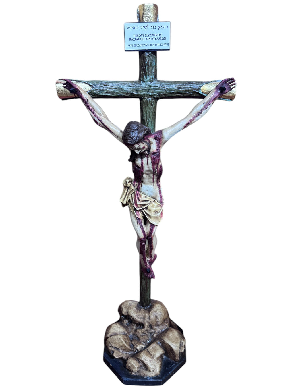 Cristo Muerto Con Cruz  Con Base 85cm