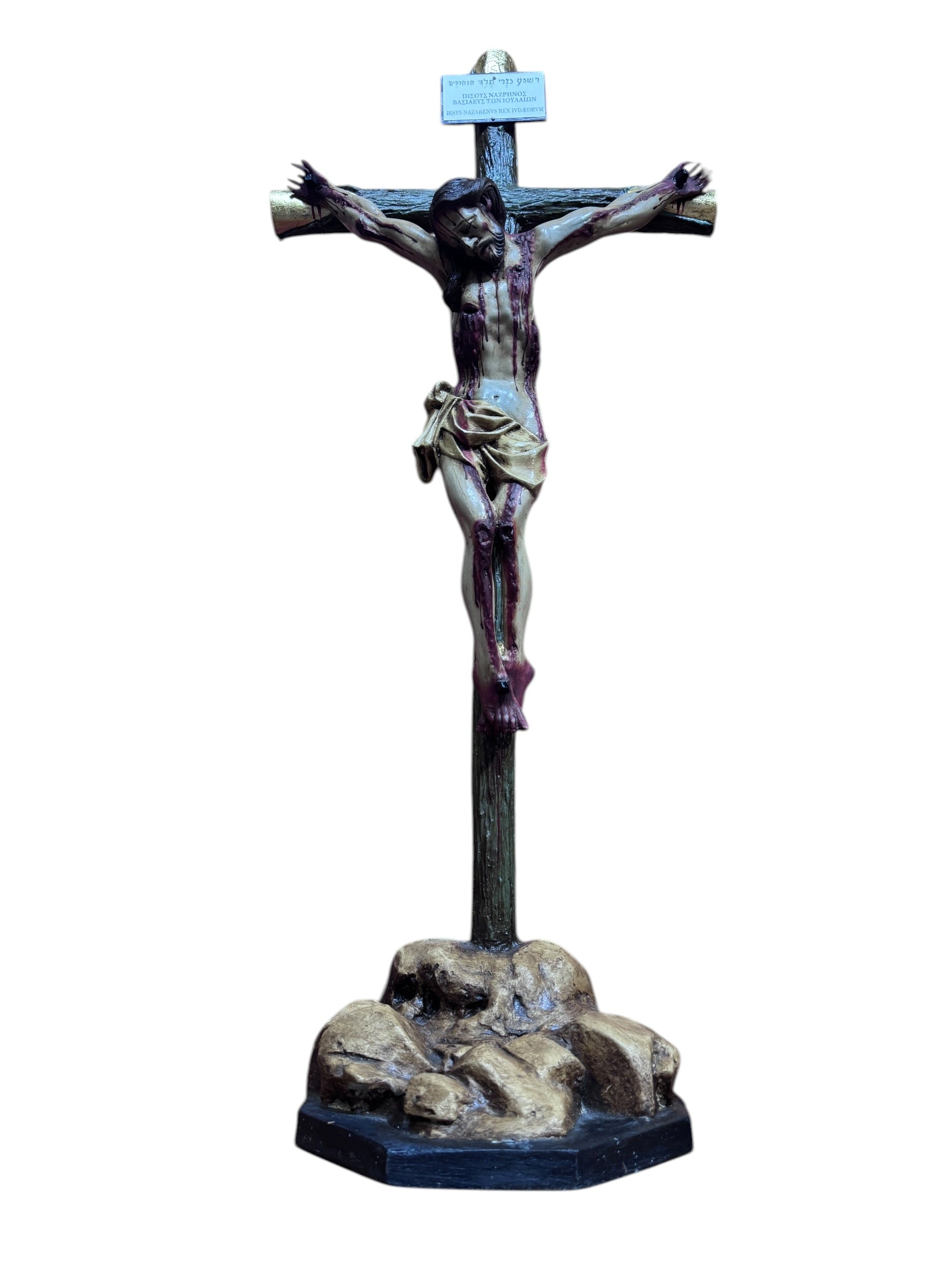 Cristo Muerto Con Cruz  Con Base 85cm