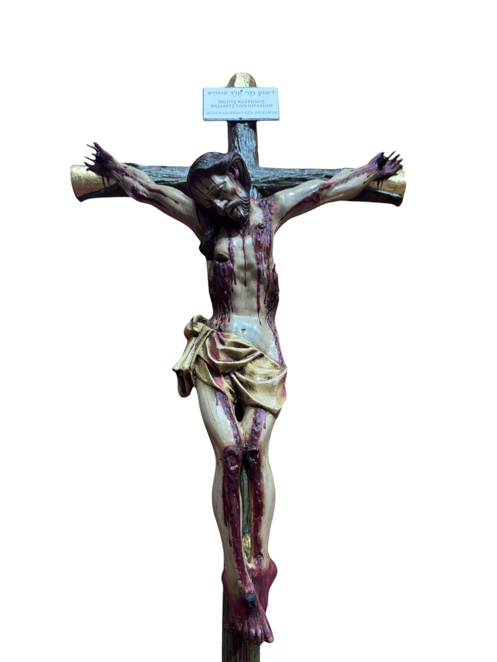 Cristo Muerto Con Cruz  Con Base 85cm