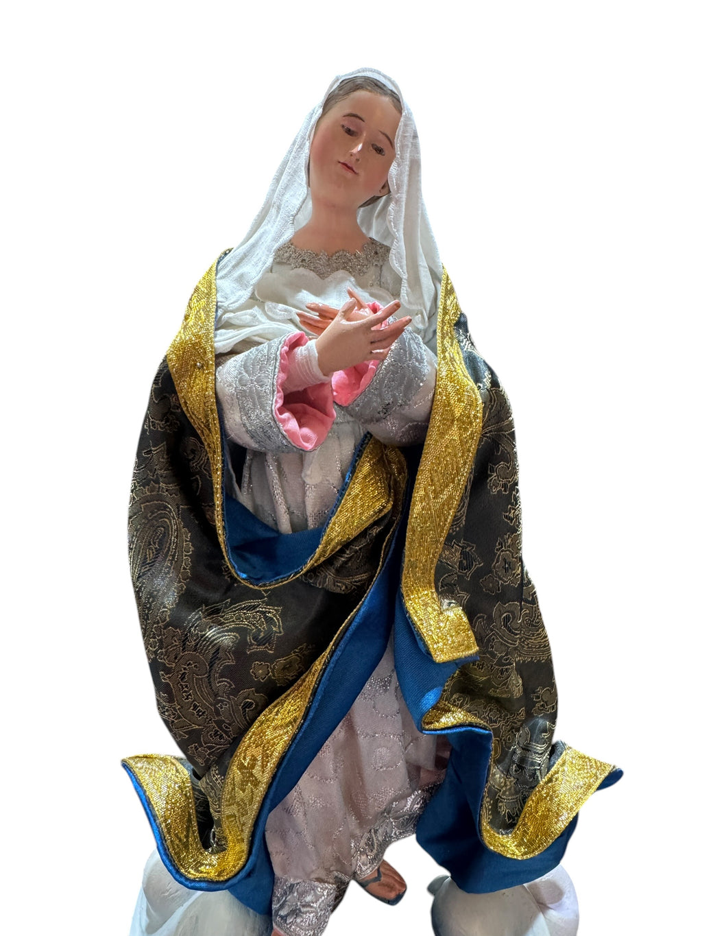 Inmaculada Concepcion De Maria óleo Bruñido y Articulada 41cm