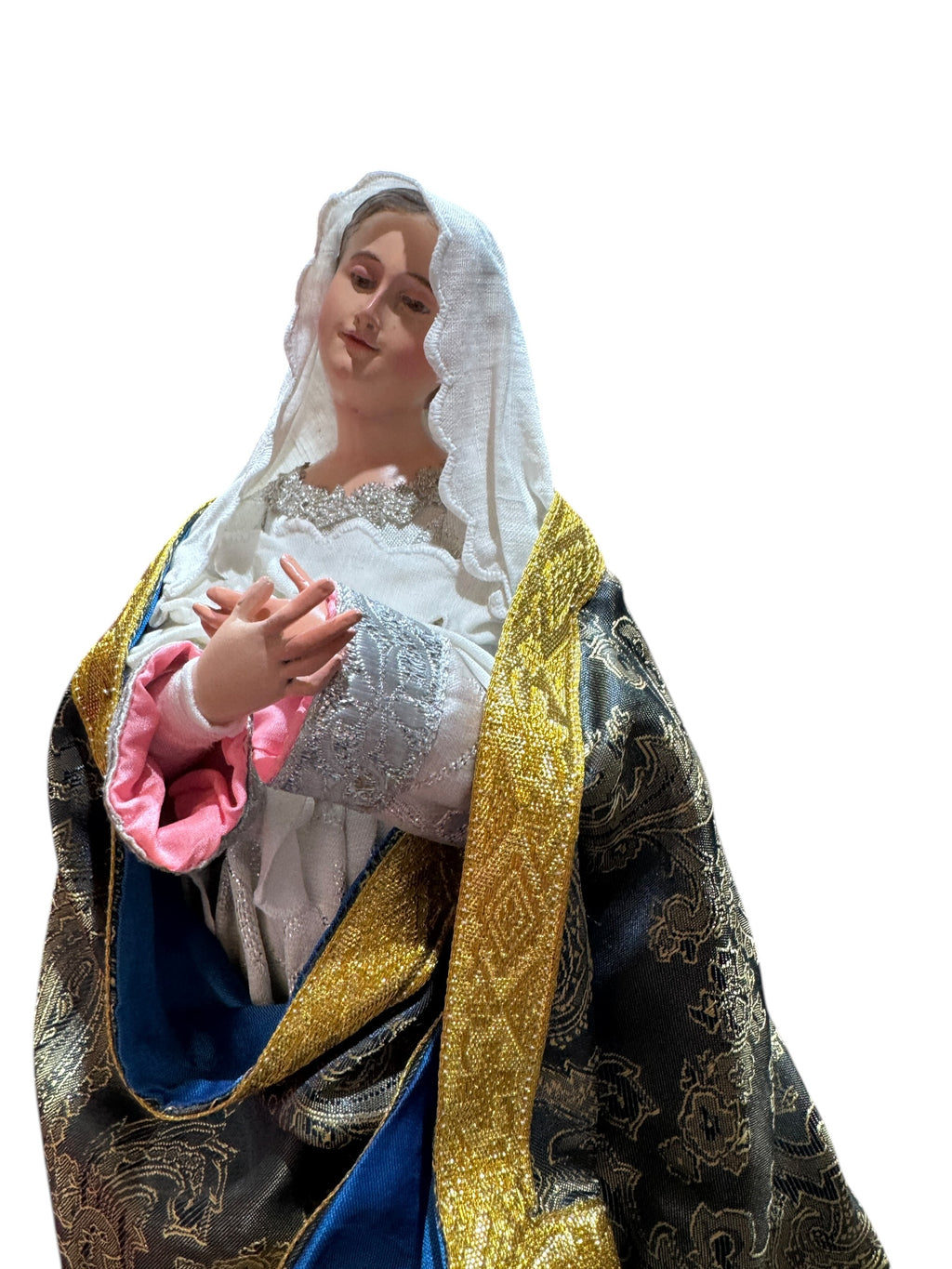 Inmaculada Concepcion De Maria óleo Bruñido y Articulada 41cm