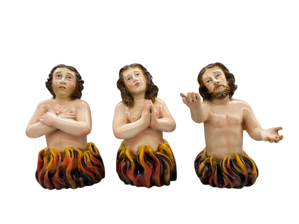 Set de tres animas del Purgatorio 19cm Anima