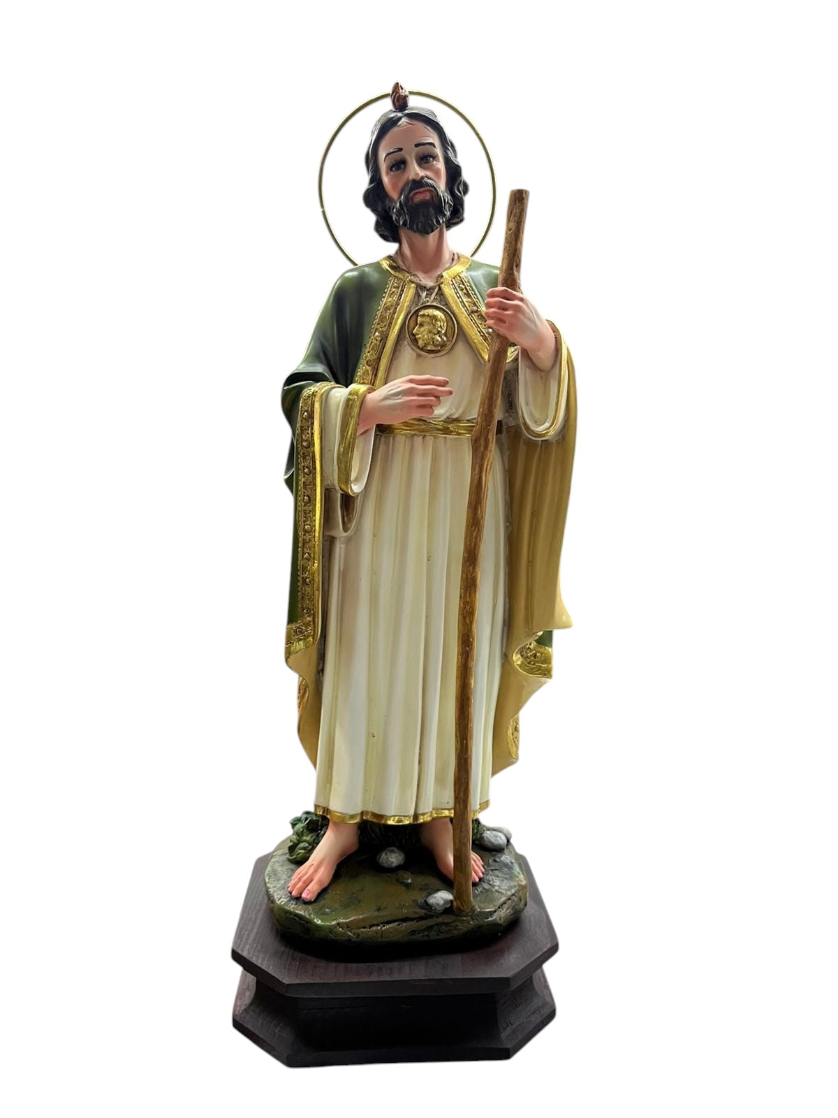 Figura De San Judas Tadeo 48cm Filetes En Hoja De Oro
