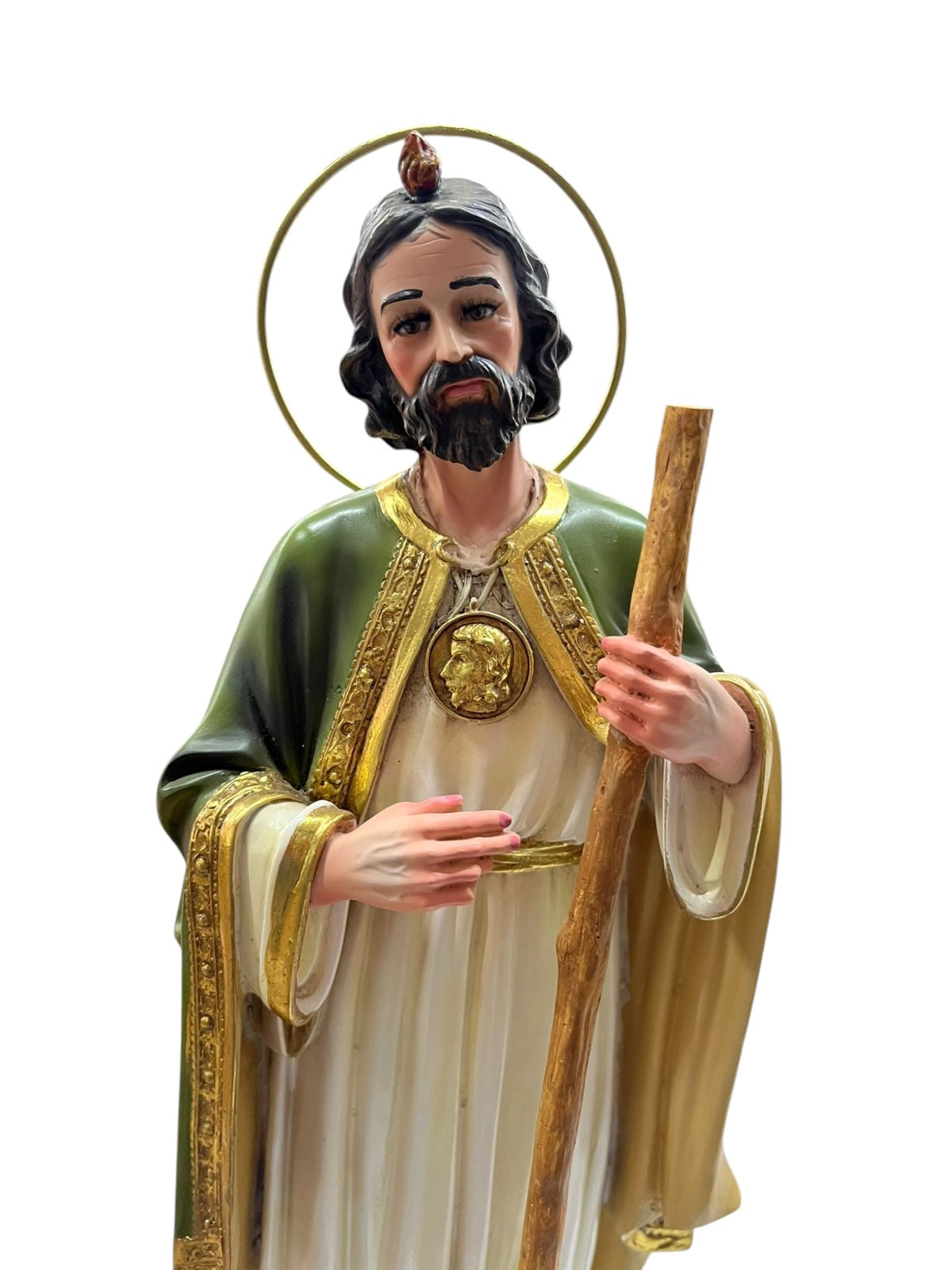 Figura De San Judas Tadeo 48cm Filetes En Hoja De Oro