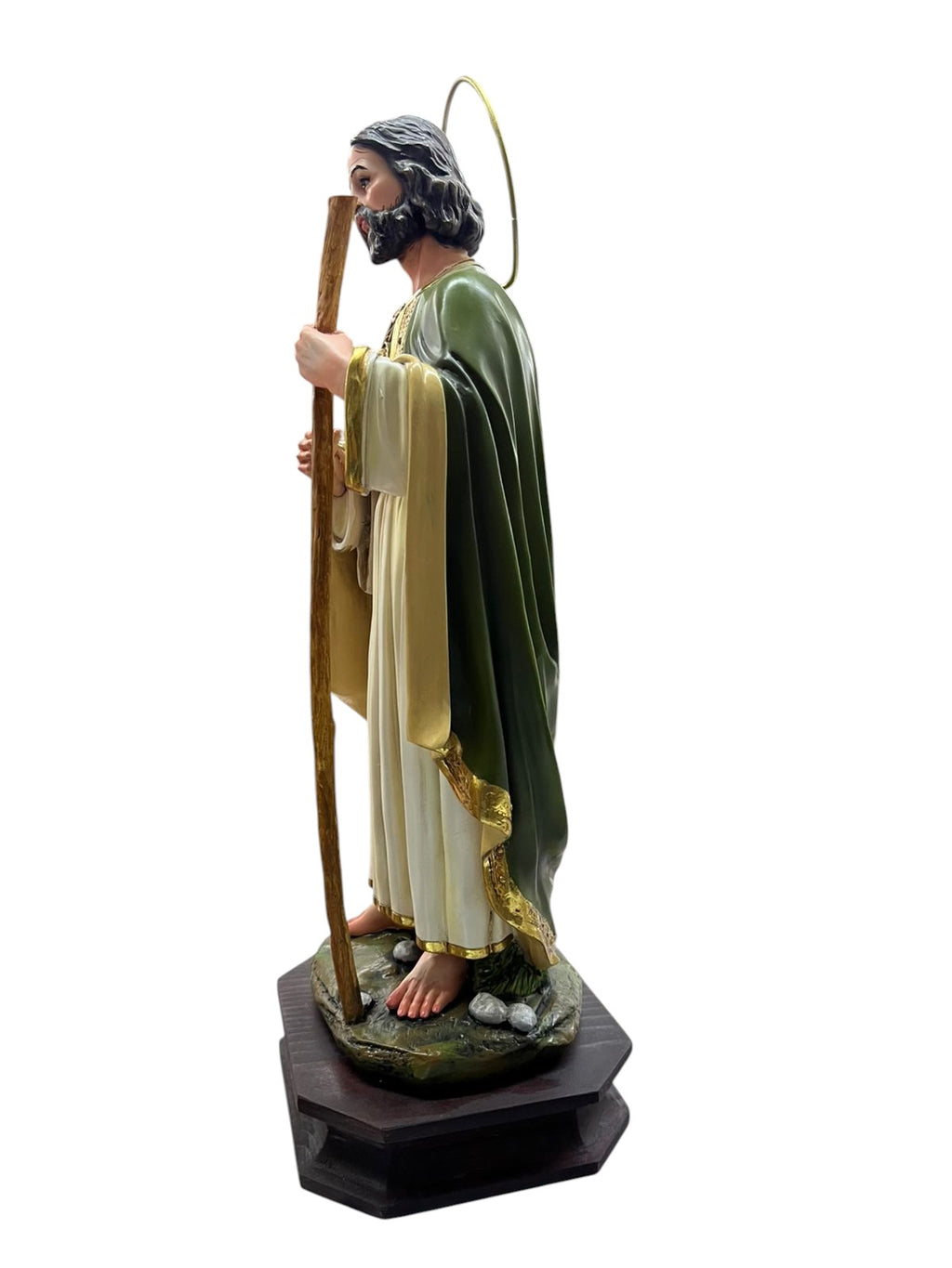 Figura De San Judas Tadeo 48cm Filetes En Hoja De Oro