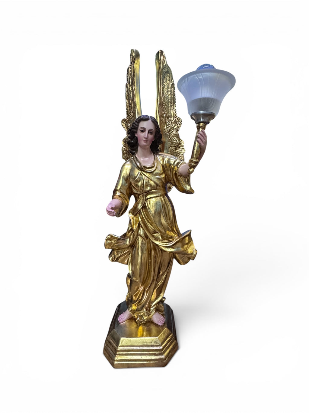 Par De Ángeles Custodios 80cm Hoja De Oro