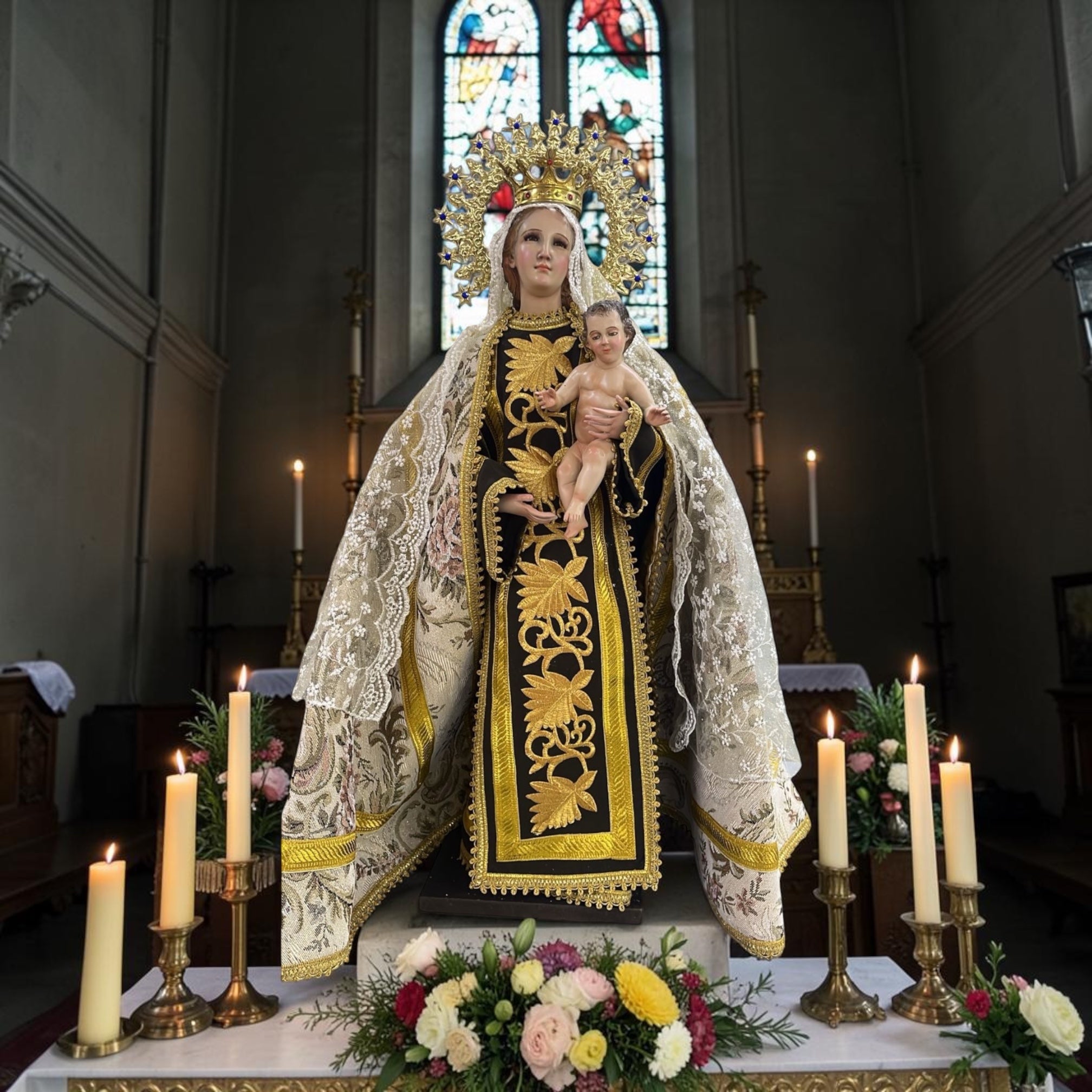 Virgen De La Carmen Con Accesorios 71cm
