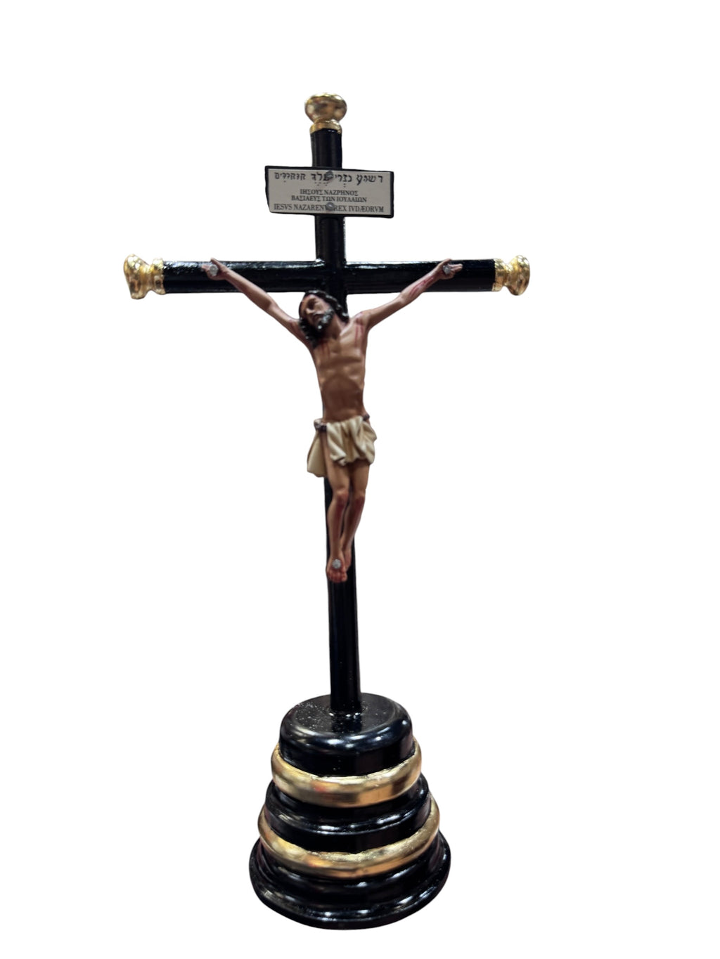 Cristo De Base Cruz De Madera 43cm